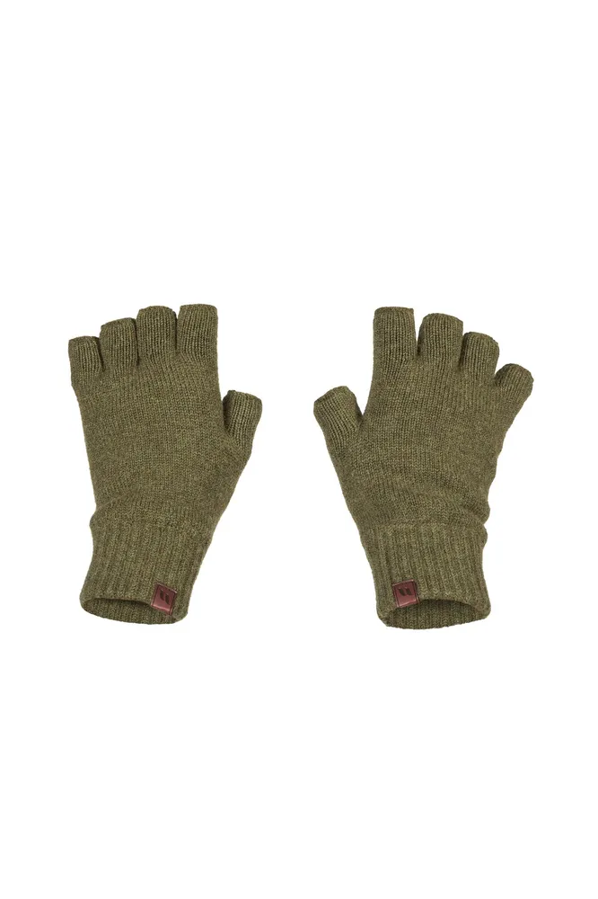 Back On Track Half Finger Gloves Olive L/XL