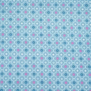 Baumwolle stahlblau mit Blumen