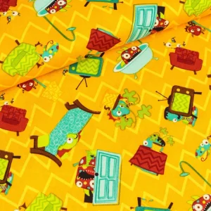Baumwollstoff Camelot Fabrics Monster Mash orange