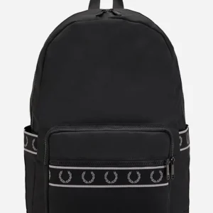 Contrast tape track backpack - black