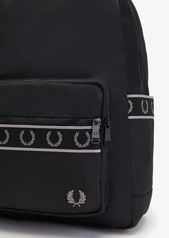 Contrast tape track backpack - black