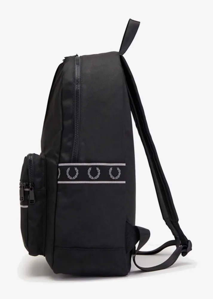 Contrast tape track backpack - black