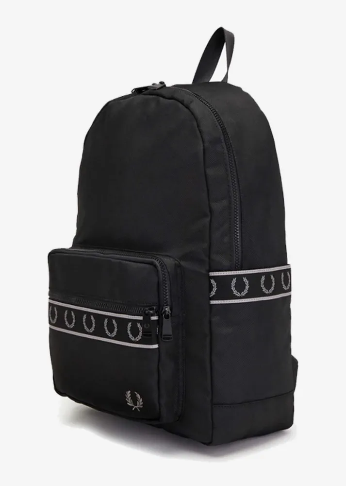 Contrast tape track backpack - black