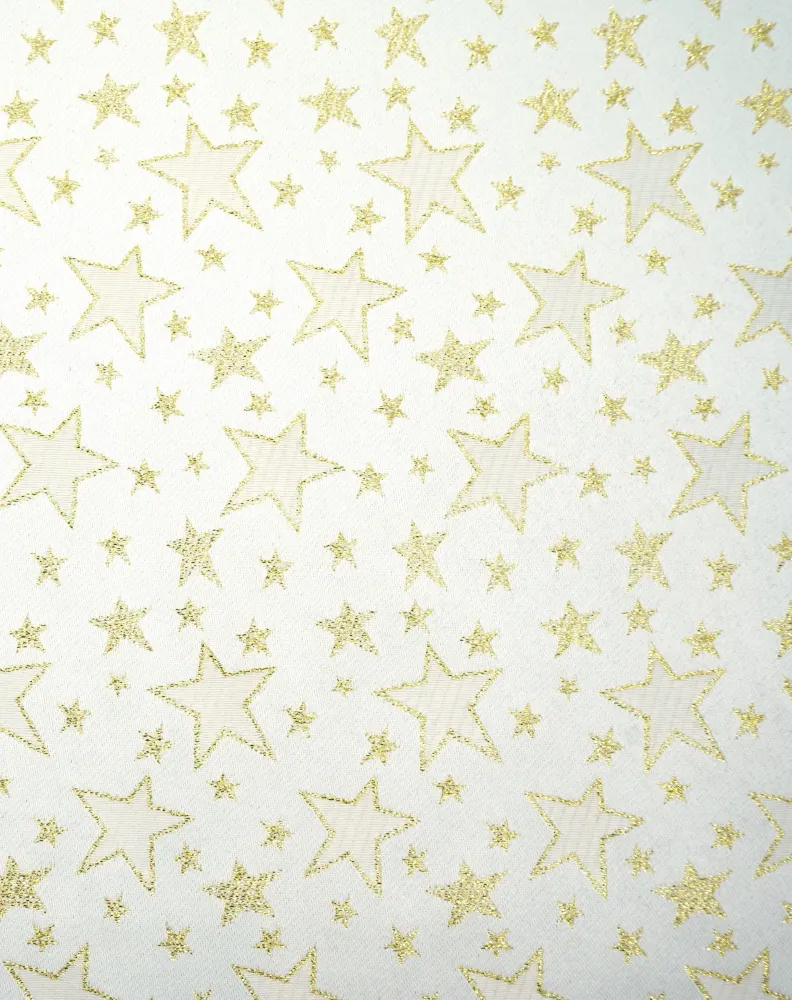 Dekostoff gold Sterne weihnachtlich