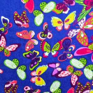 Frottee blau mit Schmetterling