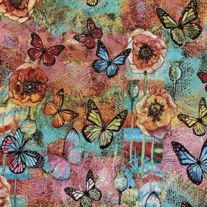 Gobelin Stoffe Schmetterlinge und Farben