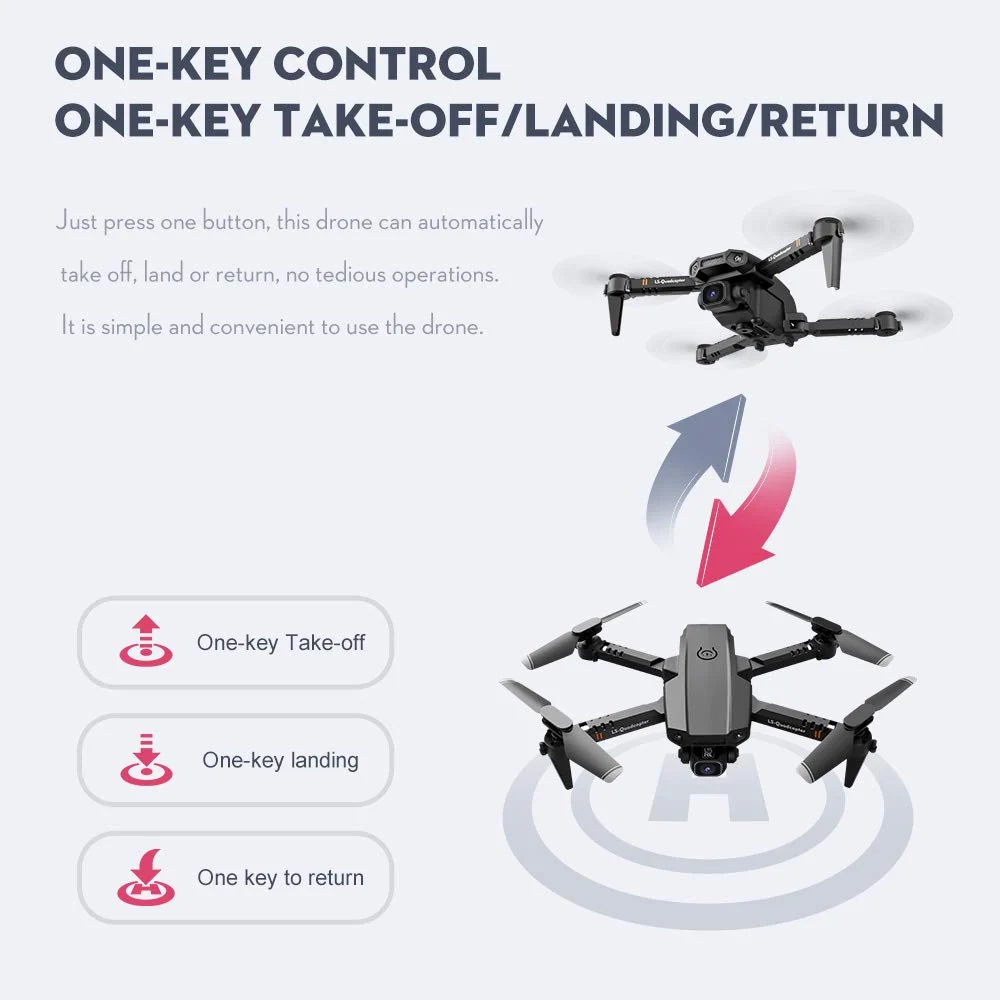 Goolsky Drohne mit Kamera 4K, Drohne Dual Kamera Track Flug Schwerkraftsensor Geste Foto Video Höhenhaltung Headless-Modus...