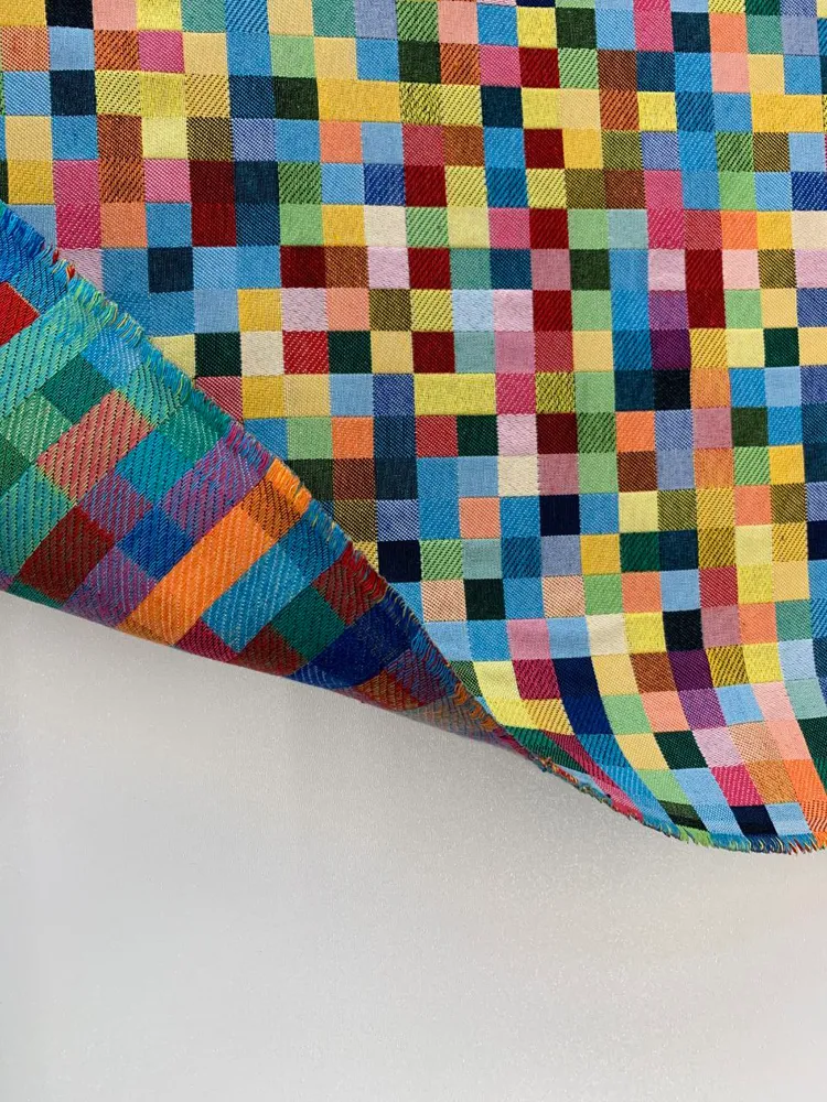 Jacquards Stoffe mix farbige Quadrate