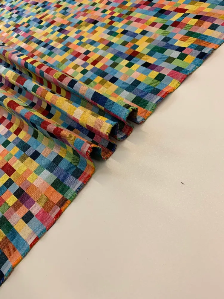 Jacquards Stoffe mix farbige Quadrate