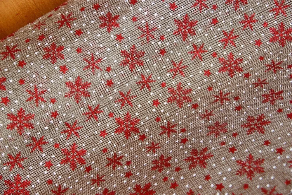 Jute Schneeflocke rot Glitzernd * Ab 50 cm