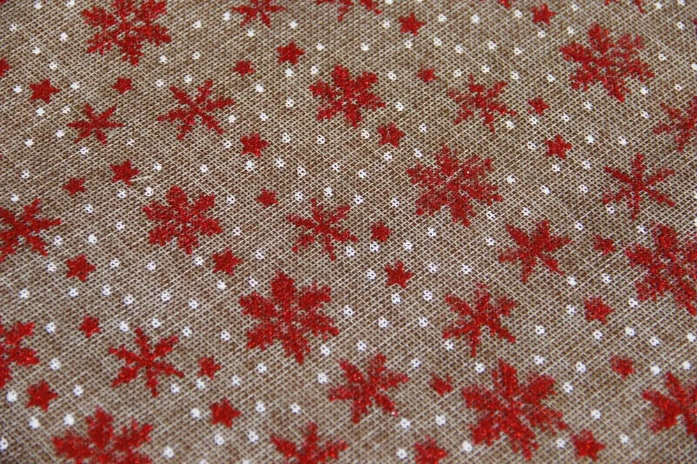 Jute Schneeflocke rot Glitzernd * Ab 50 cm