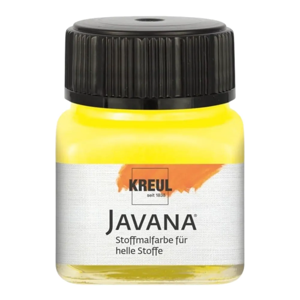 KREUL Javana Stoffmalfarbe für helle Stoffe – Citron 90901, 20 ml