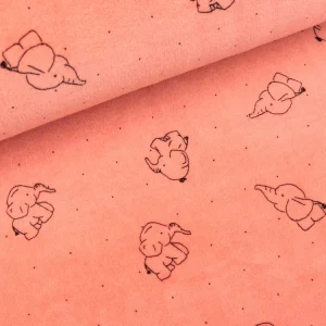Nicki Velour Elephant schwarz auf Peach