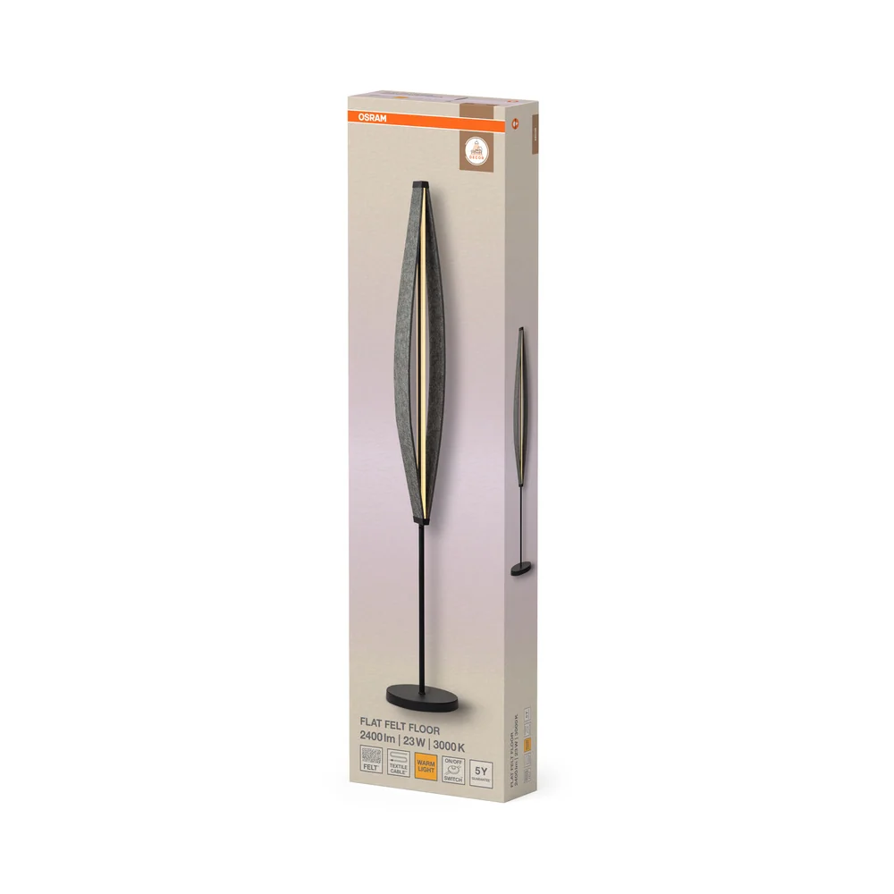 OSRAM DECOR Flat Felt Stehleuchte 23W 830 Dunkelgrau