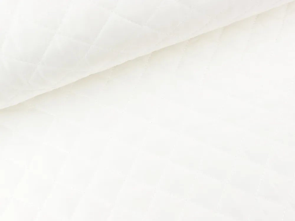 Steppstoff Dahli Quilt Rautenmuster ecru uni wattiert