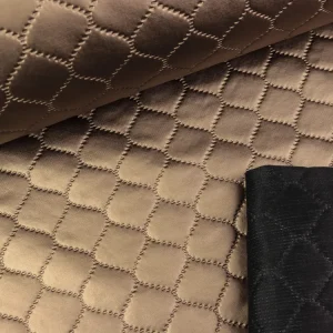 Steppstoff Deliza Quilt Lederoptik Rautenmuster bronze uni wattiert