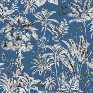 Stoff Wonderland blau