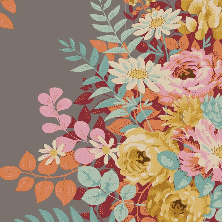 TILDA Stoff CHIC ESCAPE, Whimseyflower Grey