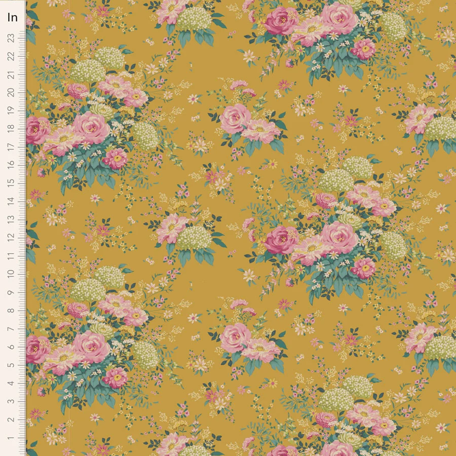TILDA Stoff CHIC ESCAPE, Wildgarden Mustard