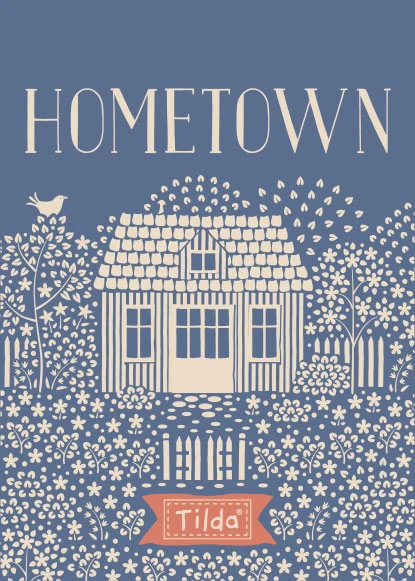 TILDA Stoff HOMETOWN, Friendly Gathering Blue