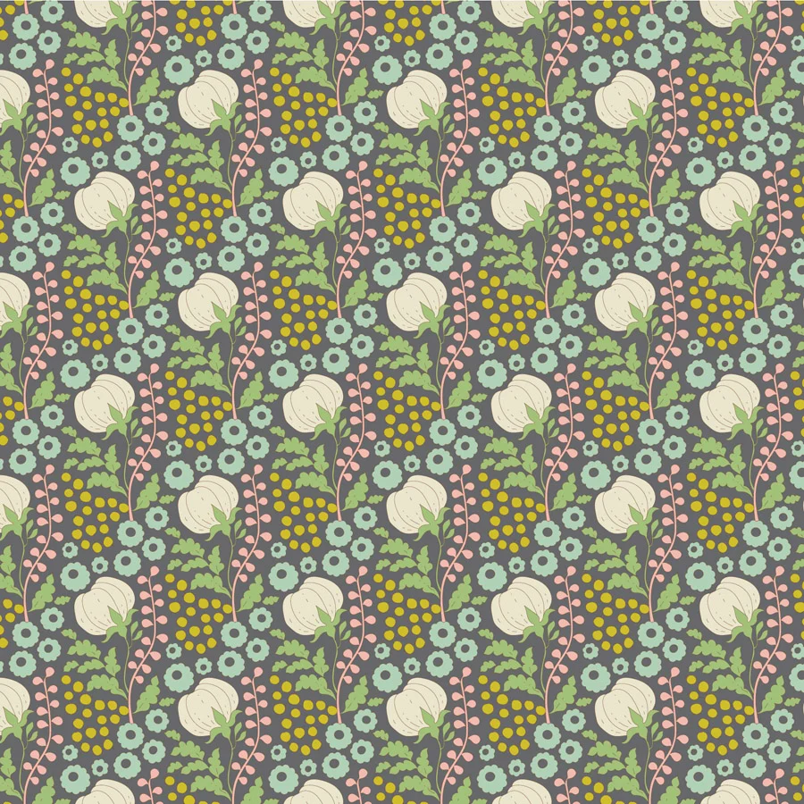 TILDA Stoff SANCTUARY, Cottonfield Greygreen