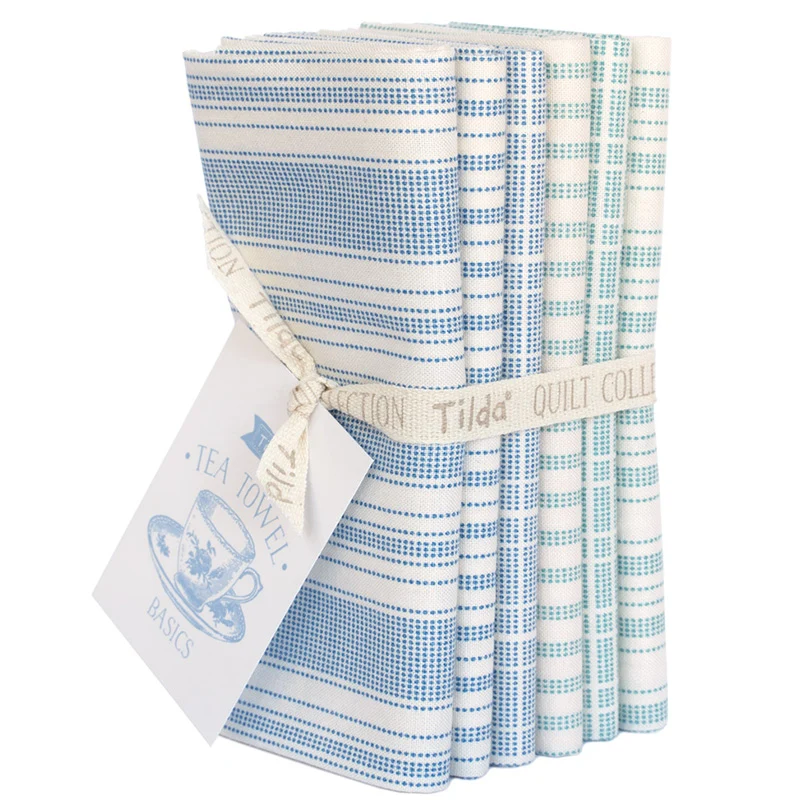 TILDA Stoffe, Stoffpaket TEA TOWEL, Fat Quarter Bundle Blue Teal