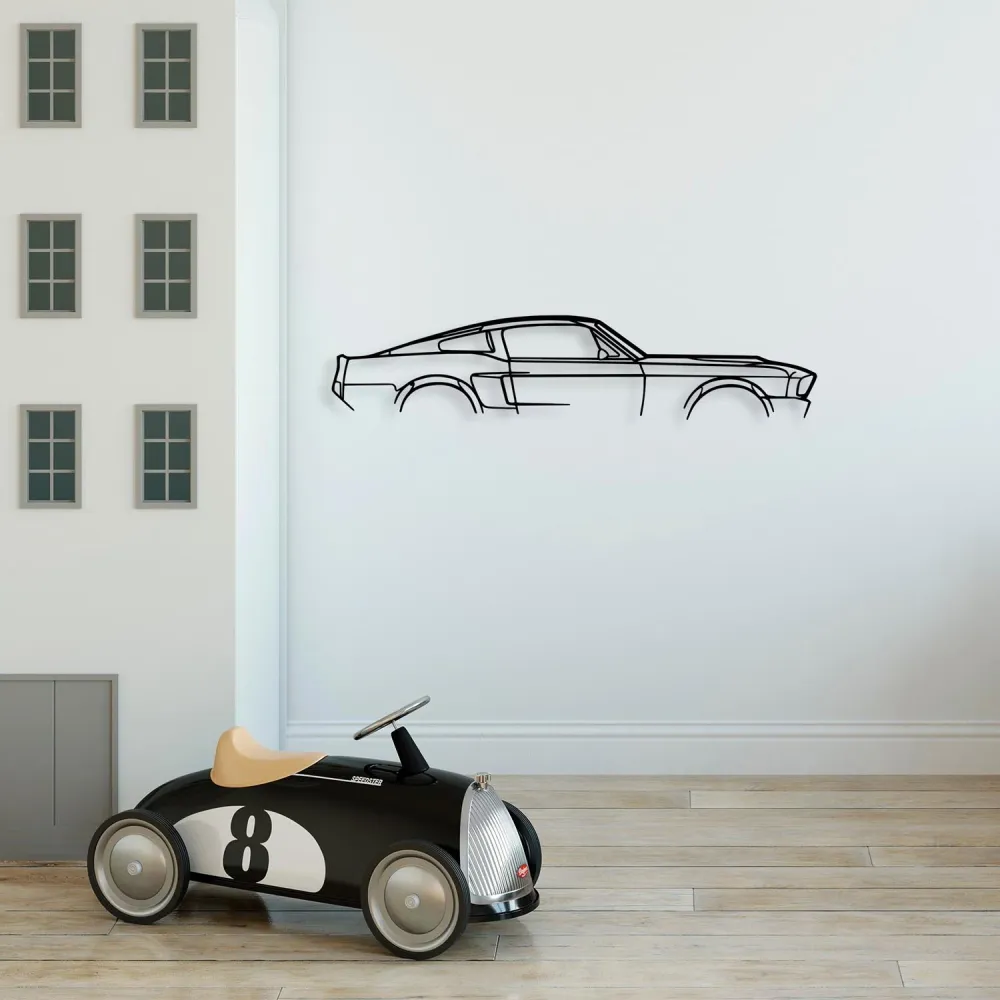 1967 Ford Mustang Shelby GT500 Silhouette Wanddeko - Schwarz