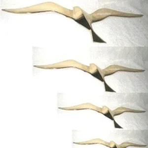 4er Set- Möwen 25-50 cm- Wanddeko mit Aufhängeringen- aus Messing - Maritime Deko