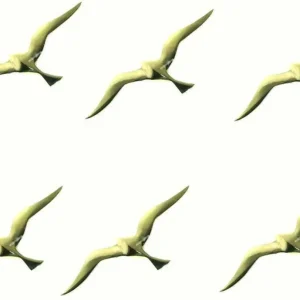 6er Set- SEHR EDEL- Möwe- Wanddeko mit Aufhängeringen- aus Messing - 15 cm