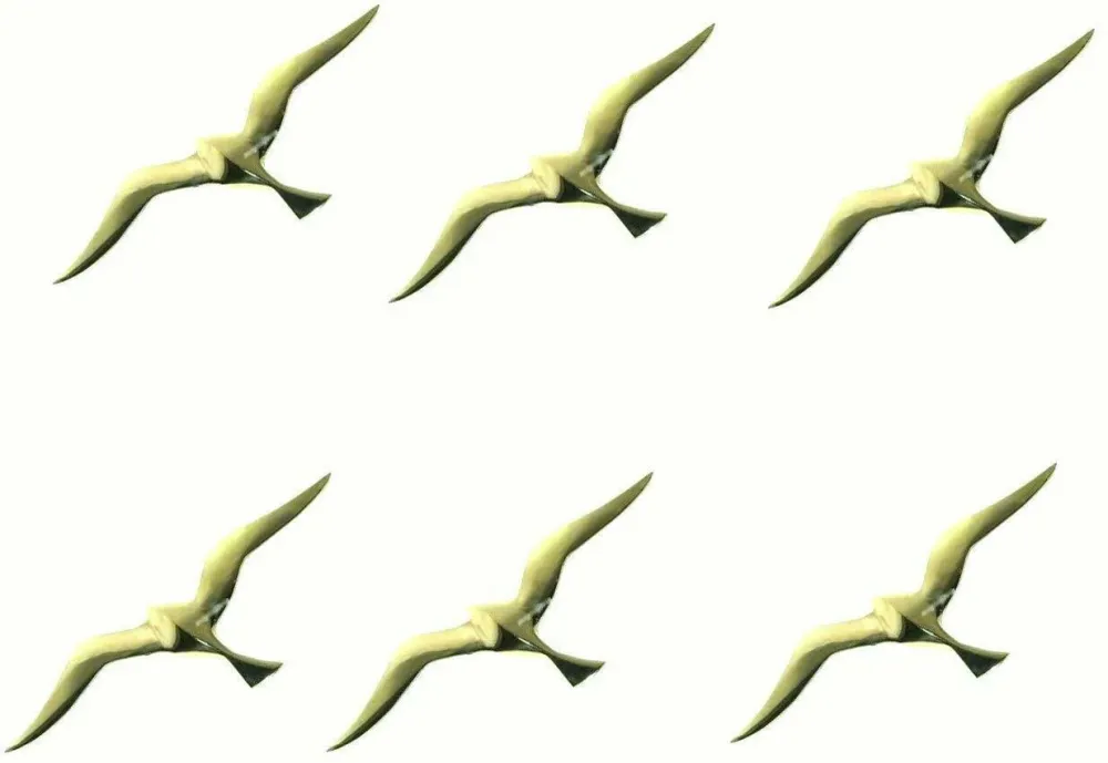 6er Set- SEHR EDEL- Möwe- Wanddeko mit Aufhängeringen- aus Messing - 15 cm