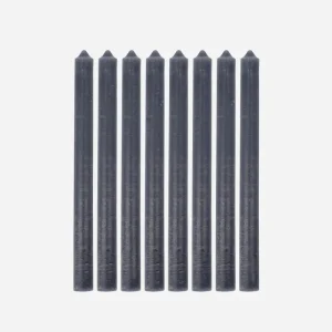 8er Stabkerzen, Rustic Wax Dark Grey