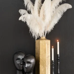 Achteckige Metallvase Gold – 55 cm