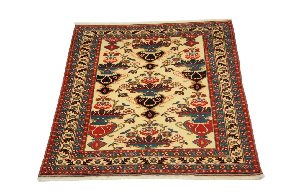 Afghan Teppich 135 x 114 cm - beige