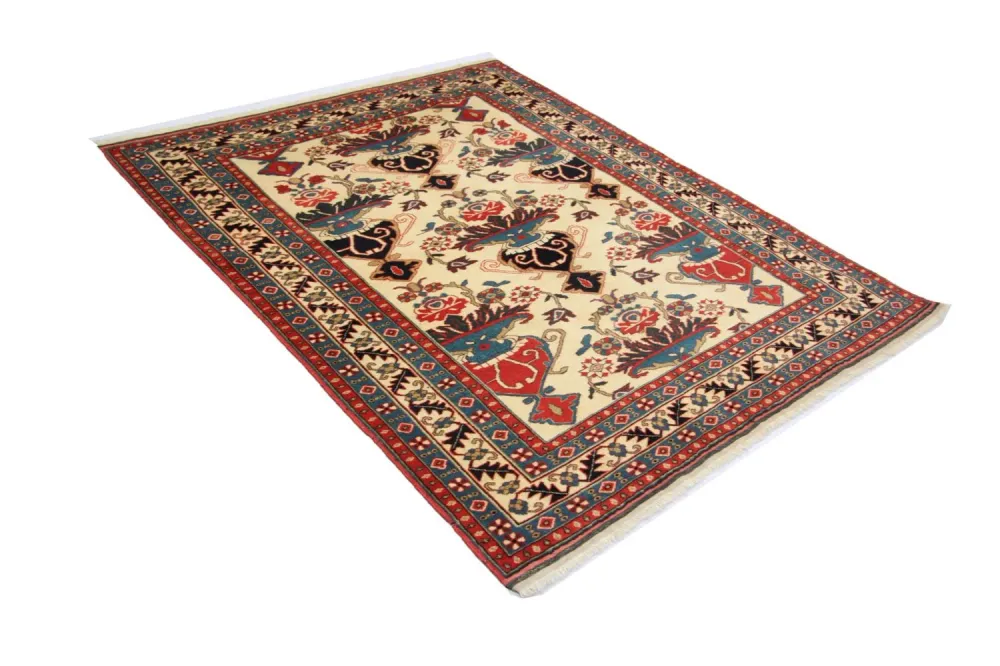 Afghan Teppich 135 x 114 cm - beige