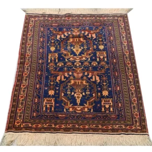 Afghan Teppich 136 x 95 cm - blau