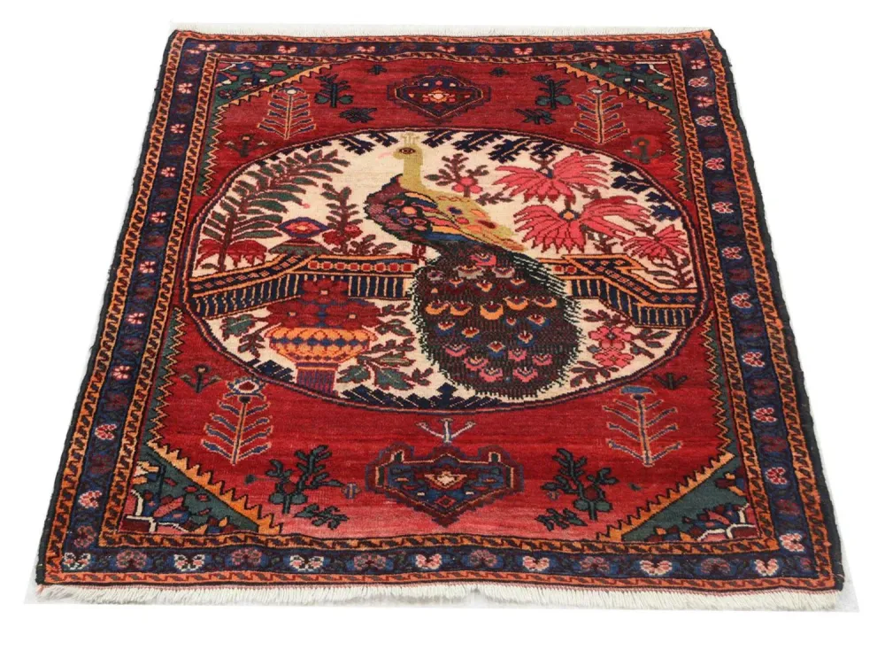 Afghan Teppich 145 x 117 cm - dunkelrot