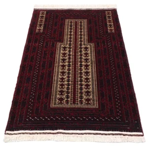 Afghan Teppich 150 x 95 cm - dunkelrot