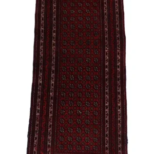 Afghan Teppich 196 x 79 cm - dunkelrot