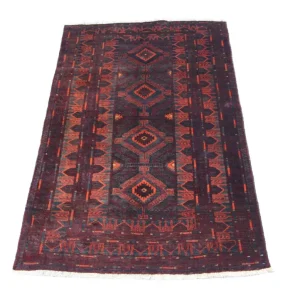 Afghan Teppich 208 x 123 cm - blau