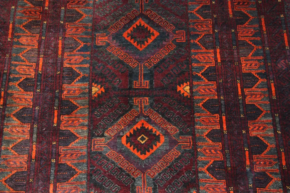 Afghan Teppich 208 x 123 cm - blau