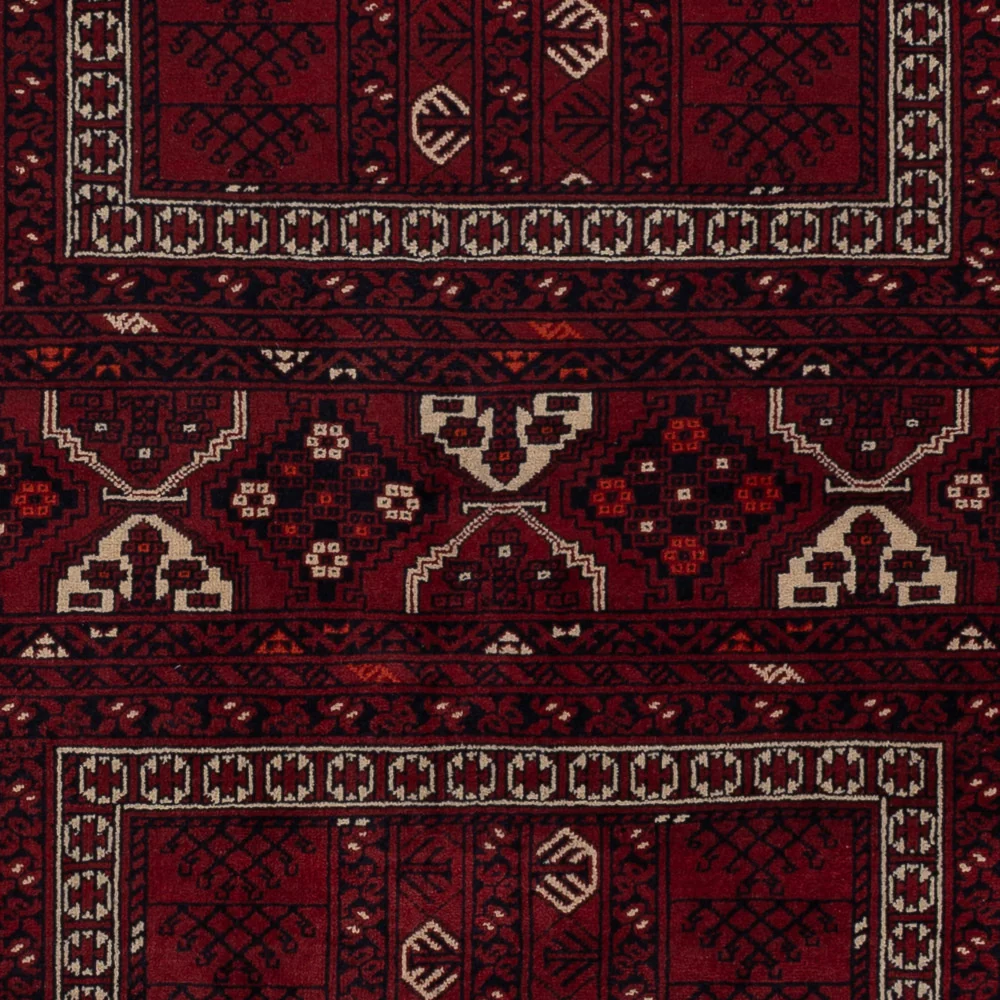 Afghan Teppich - 242 x 153 cm - dunkelrot