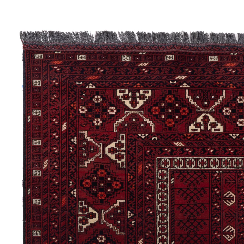 Afghan Teppich - 242 x 153 cm - dunkelrot