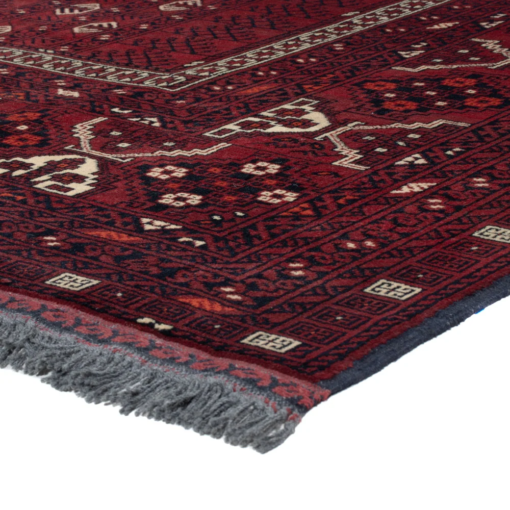 Afghan Teppich - 242 x 153 cm - dunkelrot