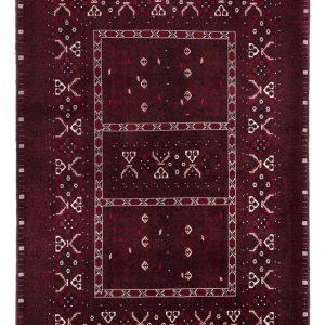 Afghan Teppich - 245 x 167 cm - dunkelrot