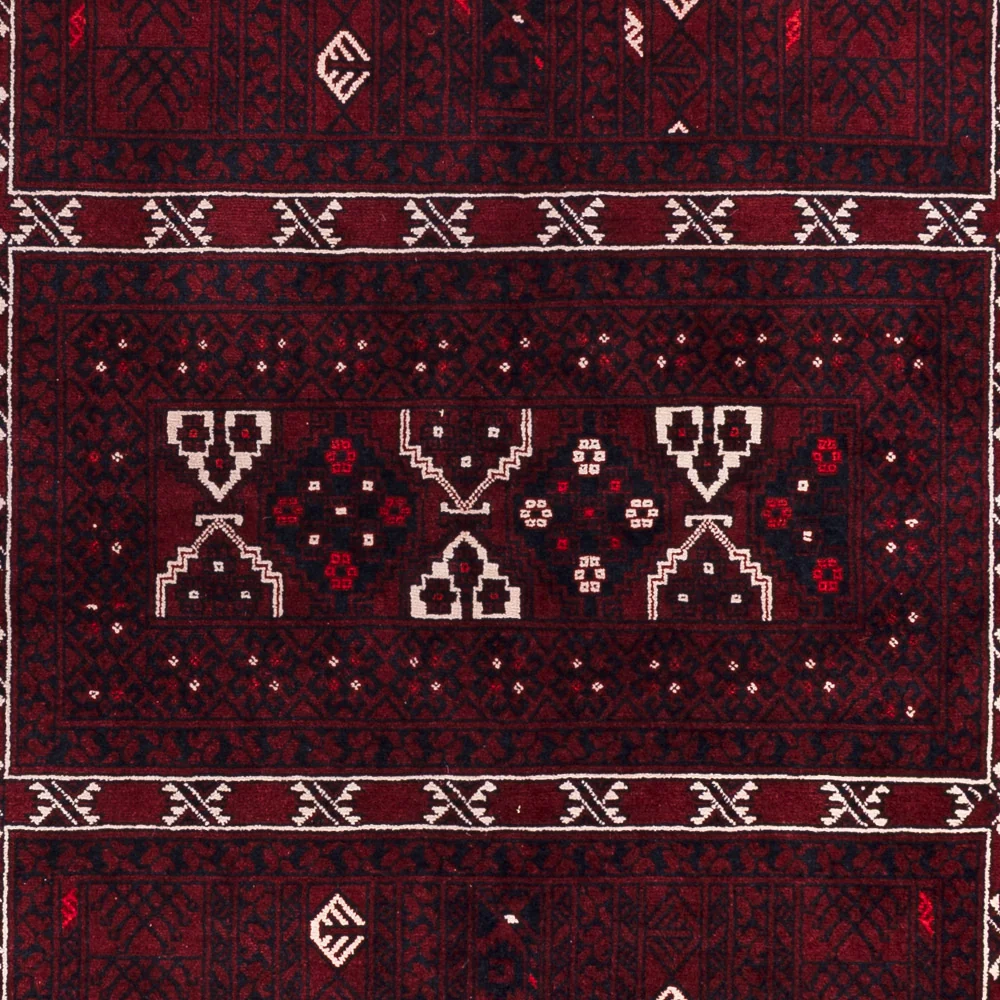 Afghan Teppich - 245 x 167 cm - dunkelrot