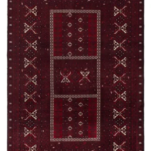 Afghan Teppich - 246 x 157 cm - dunkelrot