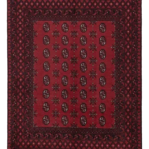 Afghan Teppich - Filpa - 199 x 149 cm - dunkelrot
