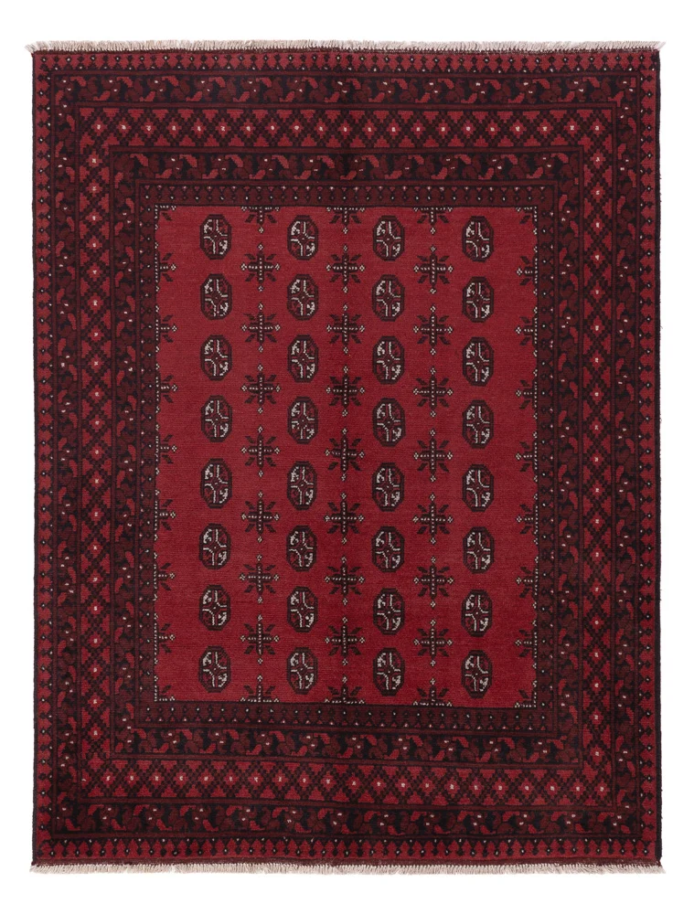 Afghan Teppich - Filpa - 199 x 149 cm - dunkelrot