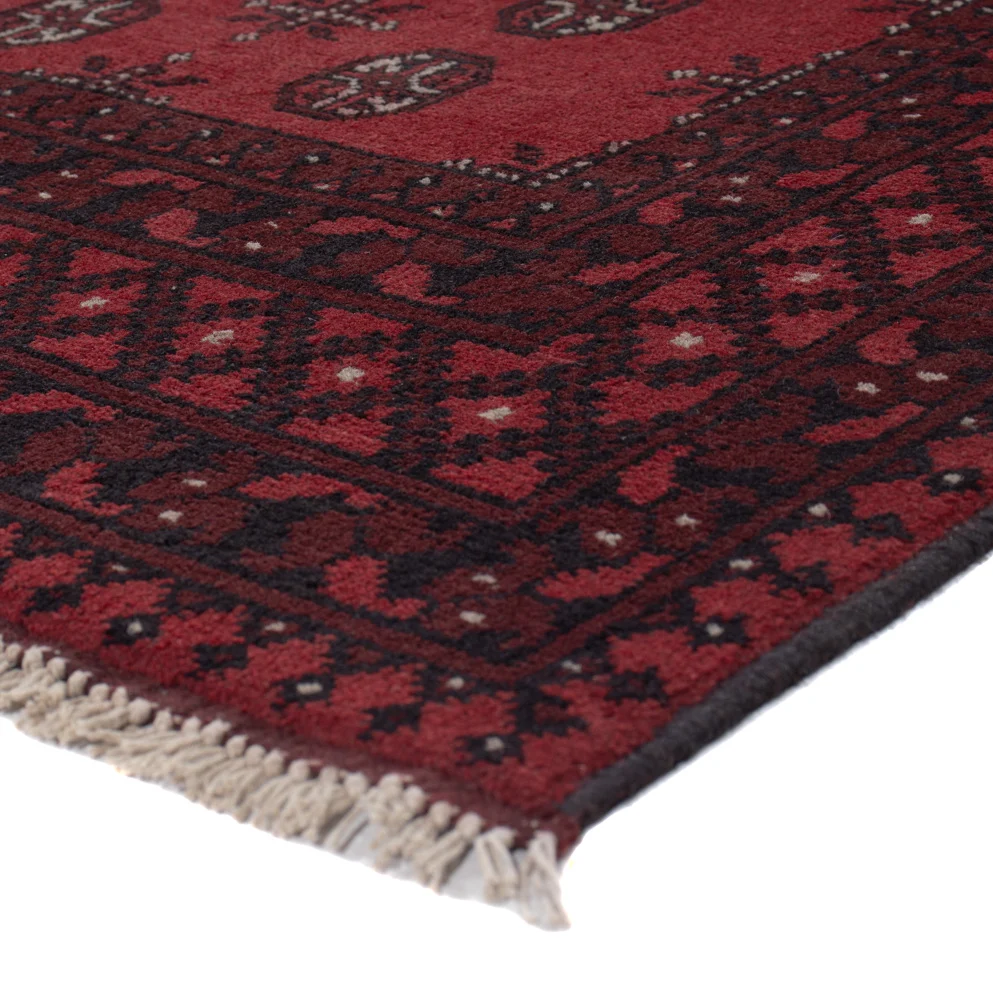 Afghan Teppich - Filpa - 199 x 149 cm - dunkelrot