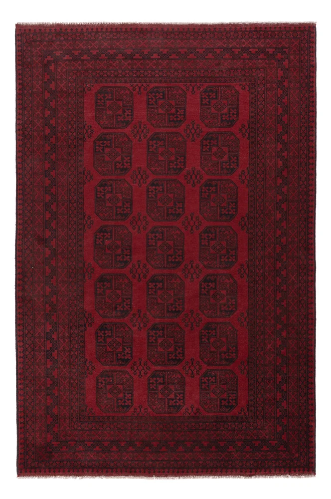 Afghan Teppich - Filpa - 293 x 197 cm - dunkelrot